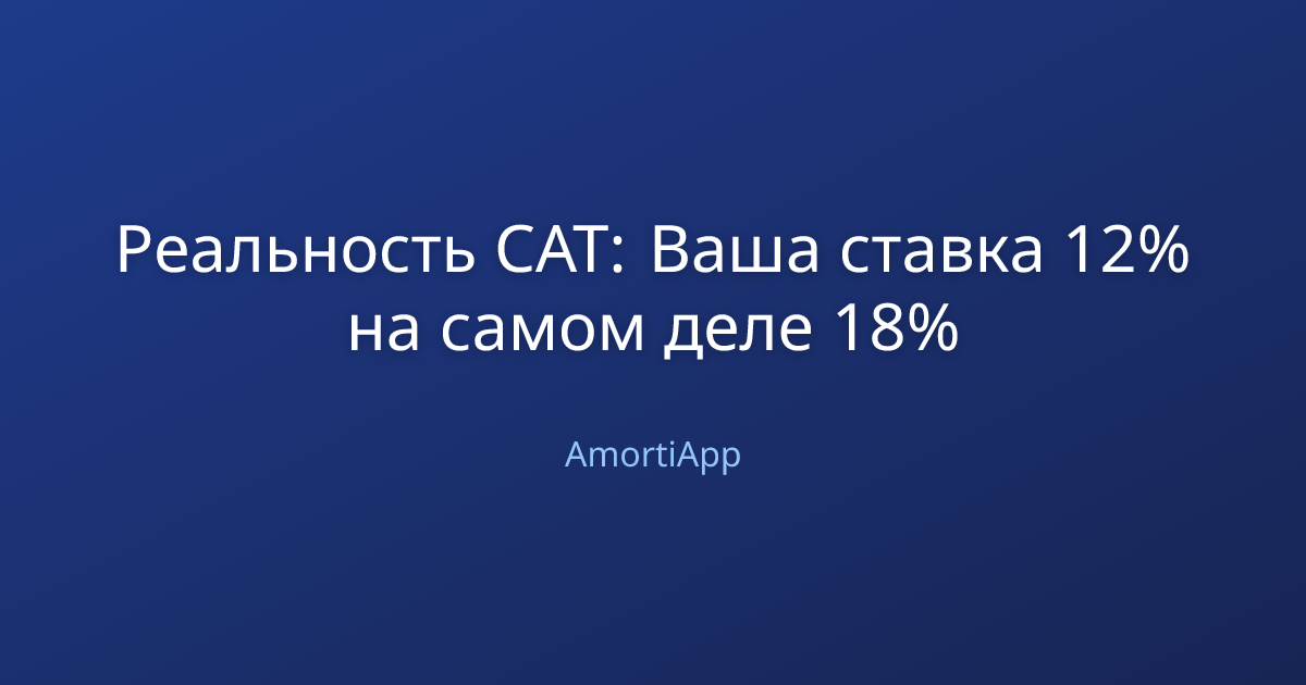 Реальность CAT: Ваша ставка 12% на самом деле 18%
