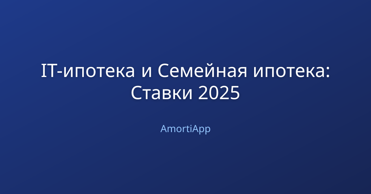 IT-ипотека и Семейная ипотека: Ставки 2025